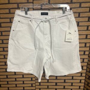 Free Assembly White Belted Denim Shorts Size 8